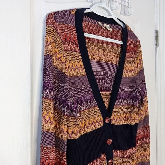 Anthropologie Moth Fiamma Chevron Knit Cardigan Small @L1 - Picture 7 of 8